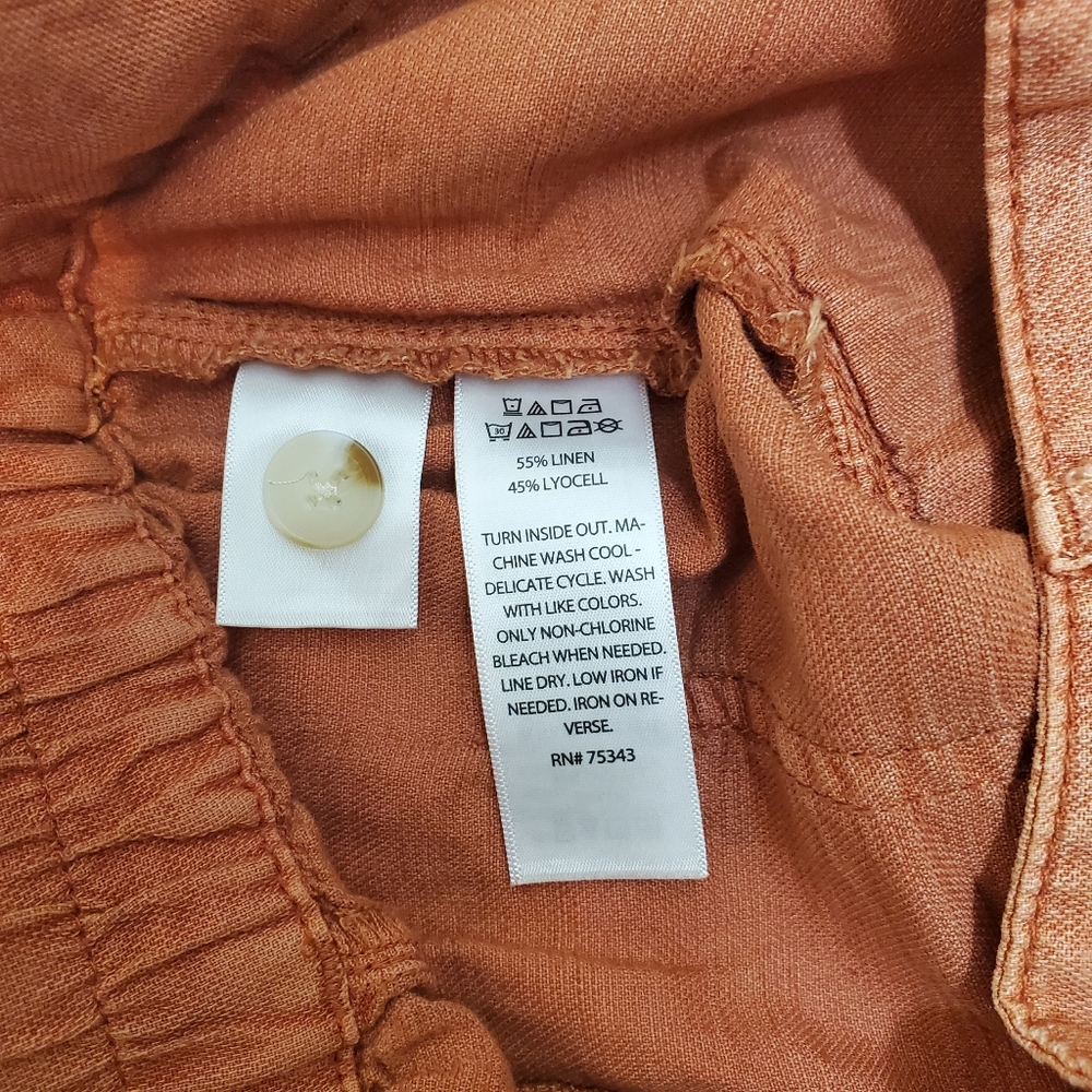 3/$30 Joie Women's Linen Rust Cargo Shorts Sz 2 NWOT - Picture 6 of 9
